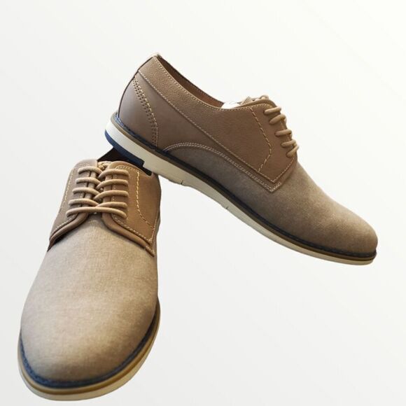 Hawker Rye Oxford Canvas Lace Up Dress Shoes Church Work Mens Size 8.5 NEW